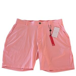 NWT Redvanly Hanover Pull On Performance Golf Shorts Mens XL Peony Pink 7"
